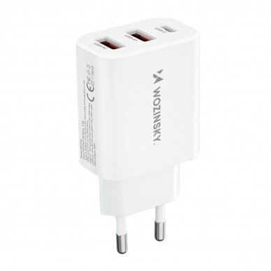 Wozinsky CWCUCW 30W USB-C / 2 x USB-A wall Įkroviklis - baltas Wozinsky CWCUCW 30W USB-C / 2 x USB-A wall Įkroviklis - baltas