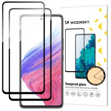 Ekrano apsauga Wozinsky Full Glue Tempered Glass Samsung Galaxy A54 5G x 2 vnt Juodais kraštais Ekrano apsauga Wozinsky Full Glue Tempered Glass Samsung Galaxy A54 5G x 2 vnt Juodais kraštais