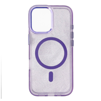 Wozinsky Glitter dėklas su MagSafe Samsung Galaxy S24 FE - violetinis su blizgučiais 1