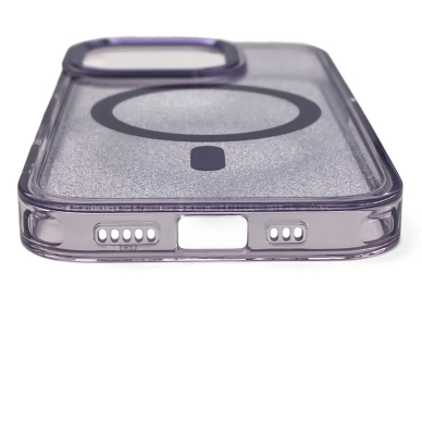Wozinsky Glitter dėklas su MagSafe Samsung Galaxy S24 FE - violetinis su blizgučiais 3
