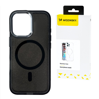 Wozinsky Glitter Dėklas MagSafe Samsung Galaxy S25 Juodas