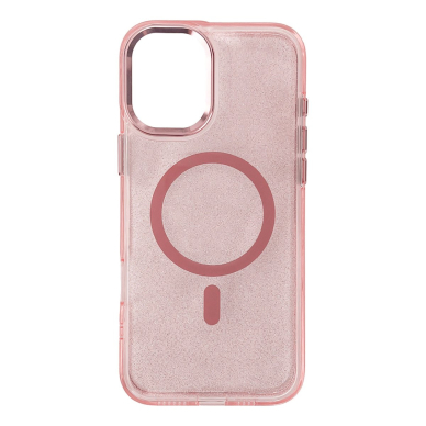 Wozinsky Glitter dėklas su MagSafe Samsung Galaxy S24 FE - rožinis su blizgučiais 1
