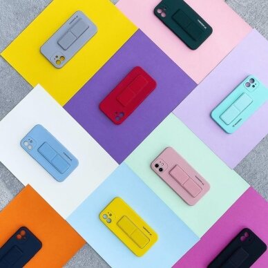 Wozinsky Kickstand Lankstaus Silikono Dėklas Su Stovu iPhone 11 Pro Juodas 5