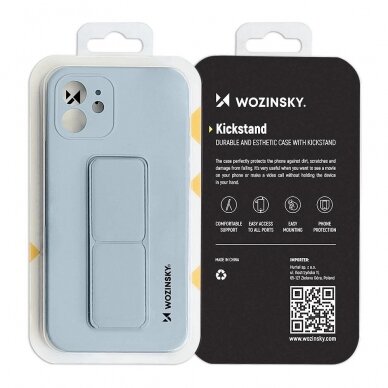 Wozinsky Kickstand Lankstaus Silikono Dėklas Su Stovu iPhone 11 Pro Pilkas 17