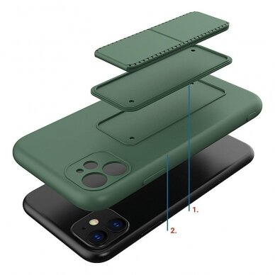 Wozinsky Kickstand Lankstaus Silikono Dėklas Su Stovu iPhone 11 Pro Max Pilkas 2