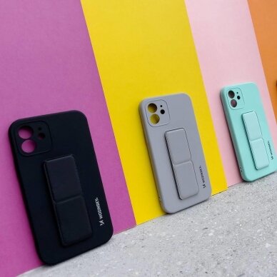 Wozinsky Kickstand Lankstaus Silikono Dėklas Su Stovu iPhone 11 Pro Max Šviesiai Mėlynas 8