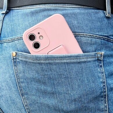 Wozinsky Kickstand Lankstaus Silikono Dėklas Su Stovu iPhone 12 mini Rožinis 11