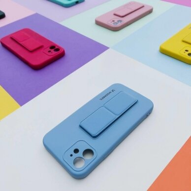 Wozinsky Kickstand Lankstaus Silikono Dėklas Su Stovu iPhone XS Max Šviesiai Mėlynas 11