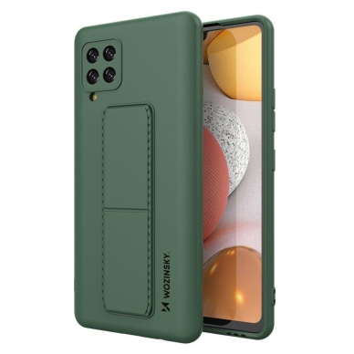Lankstus Silikoninis Dėklas su Stovu Wozinsky Kickstand Case Samsung Galaxy A22 4G Tamsiai Žalias Lankstus Silikoninis Dėklas su Stovu Wozinsky Kickstand Case Samsung Galaxy A22 4G Tamsiai Žalias