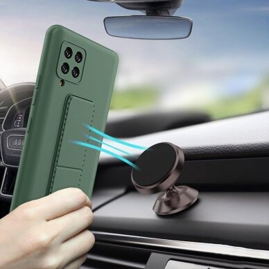 Wozinsky Kickstand Lankstaus Silikono Dėklas Su Stovu Samsung Galaxy A42 5G Pilkas 3 Wozinsky Kickstand Lankstaus Silikono Dėklas Su Stovu Samsung Galaxy A42 5G Pilkas 3