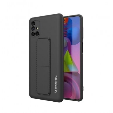 Wozinsky Kickstand Lankstaus Silikono Dėklas Su Stovu Samsung Galaxy M51 Juodas Wozinsky Kickstand Lankstaus Silikono Dėklas Su Stovu Samsung Galaxy M51 Juodas