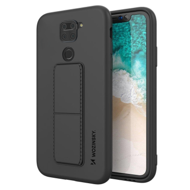 Wozinsky Kickstand Lankstaus Silikono Dėklas Su Stovu Xiaomi Redmi 10X 4G / Xiaomi Redmi Note 9 Juodas Wozinsky Kickstand Lankstaus Silikono Dėklas Su Stovu Xiaomi Redmi 10X 4G / Xiaomi Redmi Note 9 Juodas