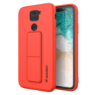 Wozinsky Kickstand Lankstaus Silikono Dėklas Su Stovu Xiaomi Redmi 10X 4G / Xiaomi Redmi Note 9 Raudonas Wozinsky Kickstand Lankstaus Silikono Dėklas Su Stovu Xiaomi Redmi 10X 4G / Xiaomi Redmi Note 9 Raudonas