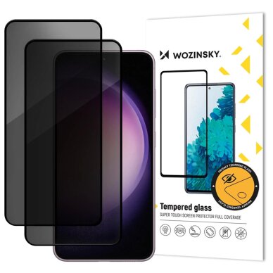 Samsung Galaxy S26 Plus Wozinsky Privacy grūdintas stiklas su piršto atspaudo skaitytuvo palaikymu (2 vnt.)