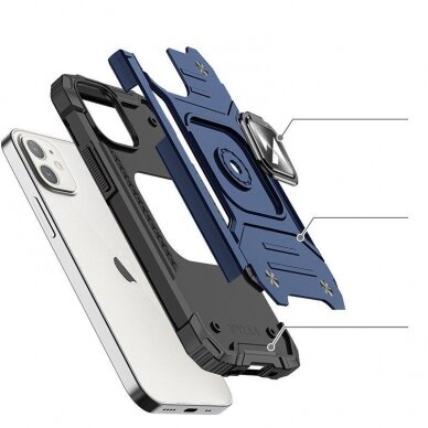 Dėklas Wozinsky Ring Armor iPhone 14 Plus Mėlynas 2
