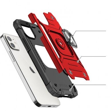 Dėklas Wozinsky Ring Armor iPhone 14 Plus Raudonas 2
