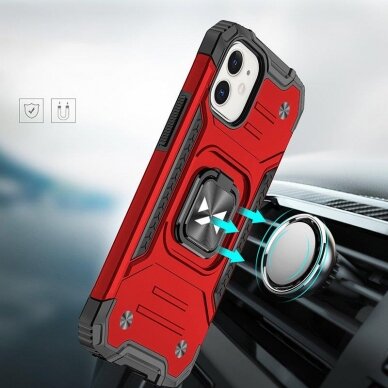 Dėklas Wozinsky Ring Armor iPhone 14 Plus Raudonas 5