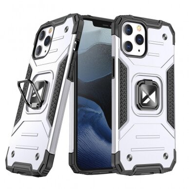 Dėklas Wozinsky Ring Armor iPhone 14 Pro Max Sidabrinis