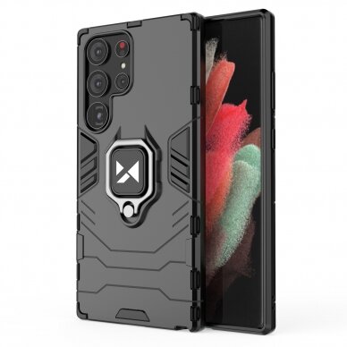 Dėklas Wozinsky Ring Armor Samsung Galaxy S23 Ultra Juodas Dėklas Wozinsky Ring Armor Samsung Galaxy S23 Ultra Juodas