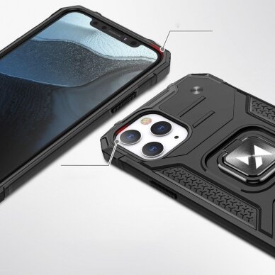 Dėklas Wozinsky Ring Armor Case iPhone 13 Pro Max sidabrinis 1
