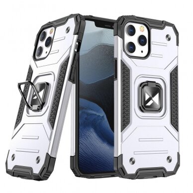 Dėklas Wozinsky Ring Armor Case iPhone 13 Pro Max sidabrinis