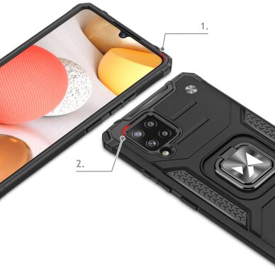 Akcija! Dėklas Wozinsky Ring Armor Kickstand Samsung Galaxy A42 5G black  1