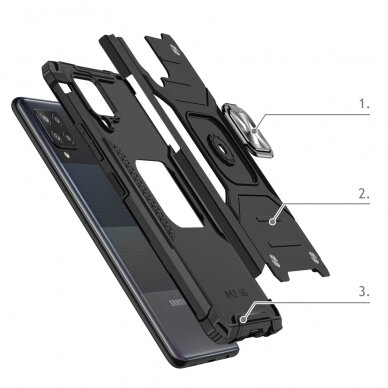 Dėklas Wozinsky Ring Armor Kickstand Samsung Galaxy A42 5G black 2 Dėklas Wozinsky Ring Armor Kickstand Samsung Galaxy A42 5G black 2