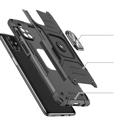Dėklas Wozinsky Ring Armor Case Samsung Galaxy M31s Sidabrinis 2