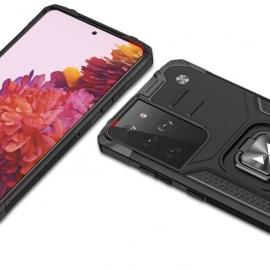 Dėklas Wozinsky Ring Armor Samsung Galaxy S22 Ultra Mėlynas 2 Dėklas Wozinsky Ring Armor Samsung Galaxy S22 Ultra Mėlynas 2