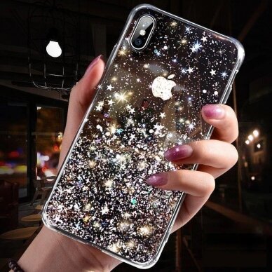 Dėklas Wozinsky Star Glitter Shining Samsung Galaxy A72 4G juodas 8