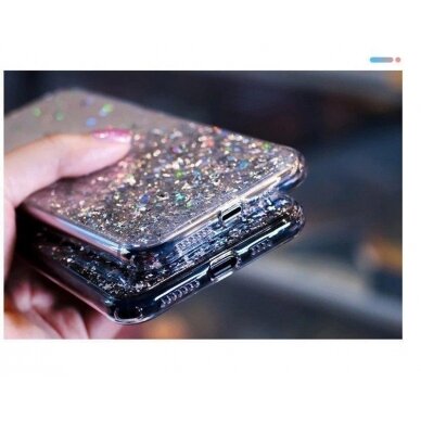 Blizgus TPU dėklas Wozinsky Star Glitter Samsung Galaxy A72 4G žalias 5