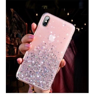 Blizgus TPU dėklas Wozinsky Star Glitter Xiaomi Mi 11 Rožinis 5