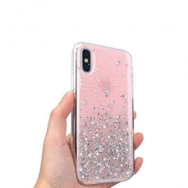 Blizgus TPU dėklas Wozinsky Star Glitter Xiaomi Mi 11 Rožinis 2