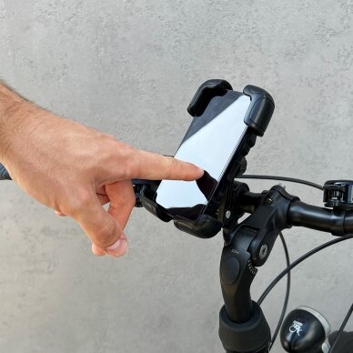 Laikiklis Wozinsky strong phone holder for the handlebar of a bicycle, motorcycle, scooters Juodas (WBHBK6) 6
