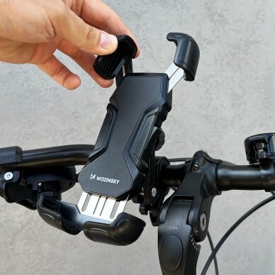 Laikiklis Wozinsky strong phone holder for the handlebar of a bicycle, motorcycle, scooters Juodas (WBHBK6) 9