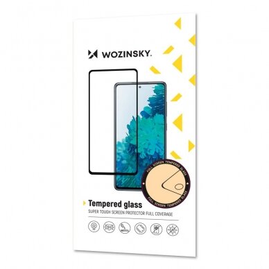 Ekrano Apsauginis Stiklas Su Rėmeliu, tinka su dėklu Wozinsky Tempered Glass Full Glue Super Tough Samsung Galaxy A22 5G Juodas 3