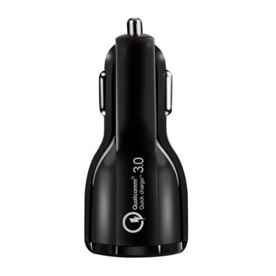 Akcija! Wozinsky Universal Car Charger 2X Usb Quick Charge 3.0 Qc3.0 3.1A Black (Wcc-02)  1