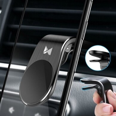 Wozinsky Universal Magnetic Car Bracket Mount Phone Holder skirta Air Outlet Juodas (Wch-02) 1