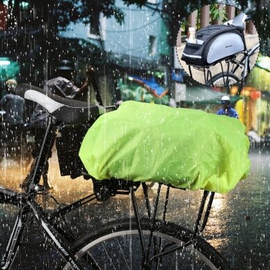Wozinsky Universal Waterproof Rain Cover skirta Bike Pannier Bag Or Backpack Green (Wbb5Yw)  1