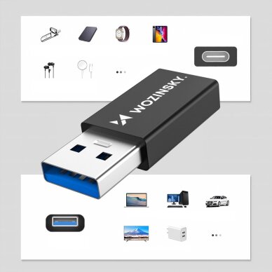 Adapteris Wozinsky WAAC-01 USB-A – USB-C OTG – juodas 4