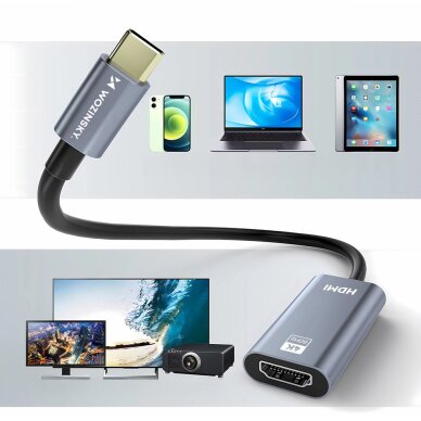 Adapteris Wozinsky WACH-01 USB-C – HDMI 4K 60Hz – juodas 10