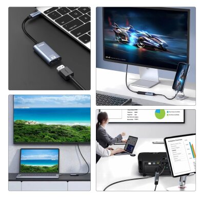 Adapteris Wozinsky WACH-01 USB-C – HDMI 4K 60Hz – juodas 4