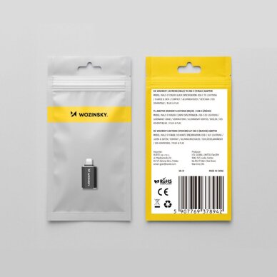 Adapteris Wozinsky WALC-01 Lightning – USB-C – juodas 10