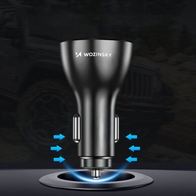 Wozinsky WCCAW 50W 4x USB-A QC car charger - Baltas 3 Wozinsky WCCAW 50W 4x USB-A QC car charger - Baltas 3