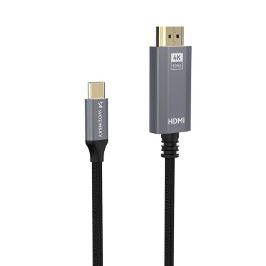 Kabelis Wozinsky WCCH-01 USB-C – HDMI 4K 60Hz 1.8m – juodas 3 Kabelis Wozinsky WCCH-01 USB-C – HDMI 4K 60Hz 1.8m – juodas 3