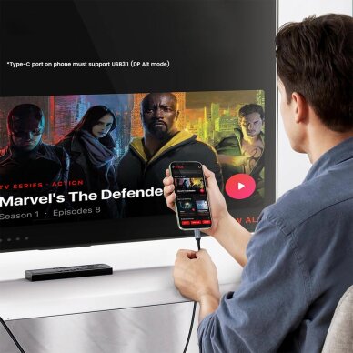 Kabelis Wozinsky WCCH-01 USB-C – HDMI 4K 60Hz 1.8m – juodas 5