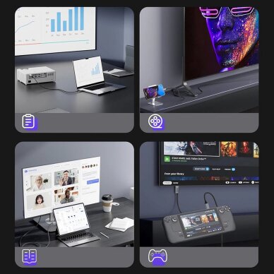 Kabelis Wozinsky WCCH-01 USB-C – HDMI 4K 60Hz 1.8m – juodas 8 Kabelis Wozinsky WCCH-01 USB-C – HDMI 4K 60Hz 1.8m – juodas 8