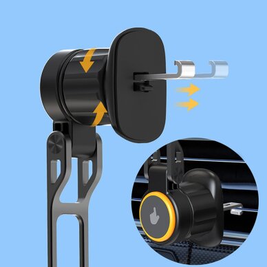 Automobilinis laikiklis Wozinsky WCT5-6S2Y su Qi/MagSafe 15W belaidžiu įkrovikliu ir ventiliatoriaus funkcija – juodas 6 Automobilinis laikiklis Wozinsky WCT5-6S2Y su Qi/MagSafe 15W belaidžiu įkrovikliu ir ventiliatoriaus funkcija – juodas 6