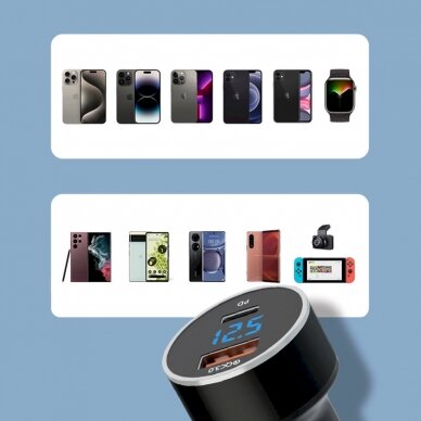 Wozinsky WDCCAC USB-C USB-A 36W car Įkroviklis  - Juodas 13 Wozinsky WDCCAC USB-C USB-A 36W car Įkroviklis  - Juodas 13