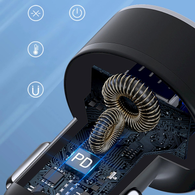 Wozinsky WDCCB Car Charger with Display 50W 2xUSB-C / 2xUSB-A - Juodas 5 Wozinsky WDCCB Car Charger with Display 50W 2xUSB-C / 2xUSB-A - Juodas 5